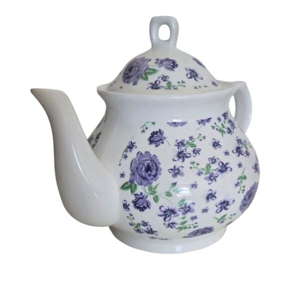 CHINTZ Ceramic Teapot Lavender Flower Design Cottagecore Grandmacore - Picture 4 of 7
